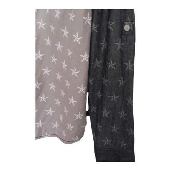 Ditch Plains Roll Tab Long Sleeve Button Front Black Printed Western Shirt M - Picture 7 of 12